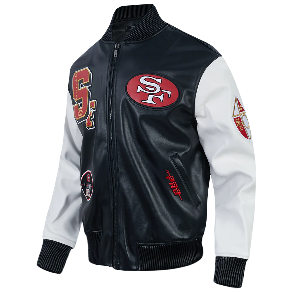 Pro Standard - Nfl San Francisco 49ers Best Of Men's Leather Varsity Jacket - Black