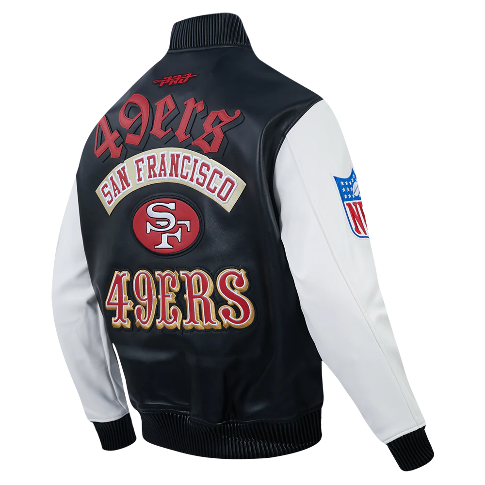 Pro Standard - Nfl San Francisco 49ers Best Of Men's Leather Varsity Jacket - Black