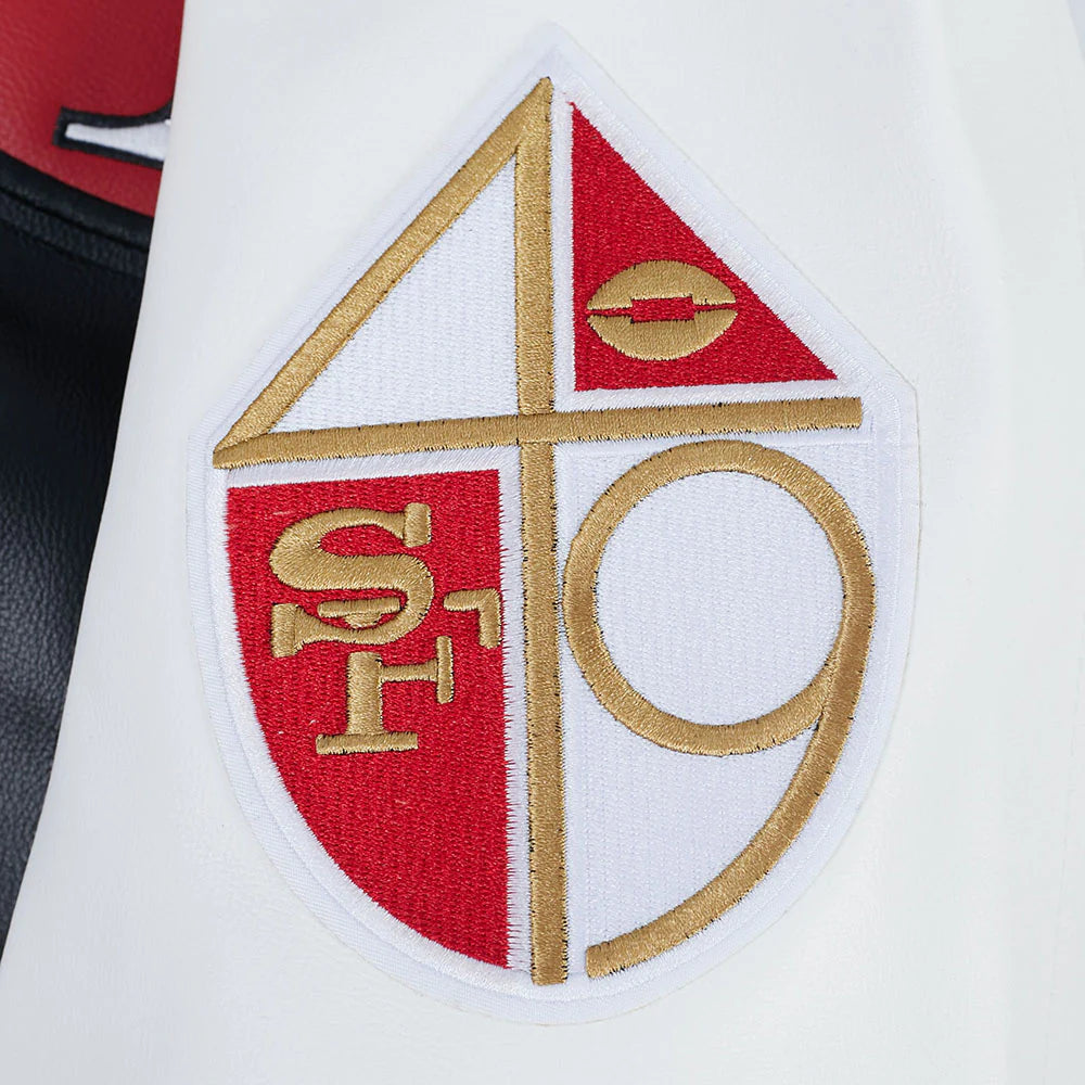 Pro Standard - Nfl San Francisco 49ers Best Of Men's Leather Varsity Jacket - Black