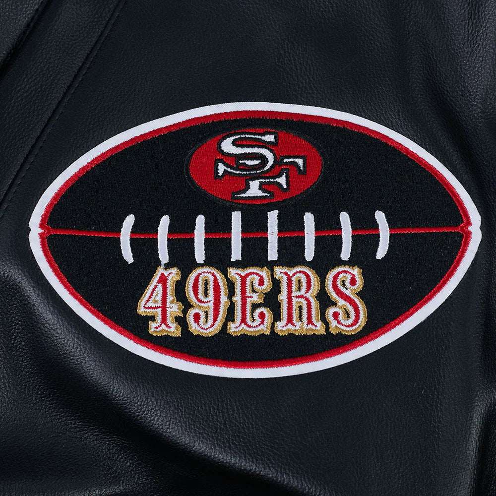 Pro Standard - Nfl San Francisco 49ers Best Of Men's Leather Varsity Jacket - Black