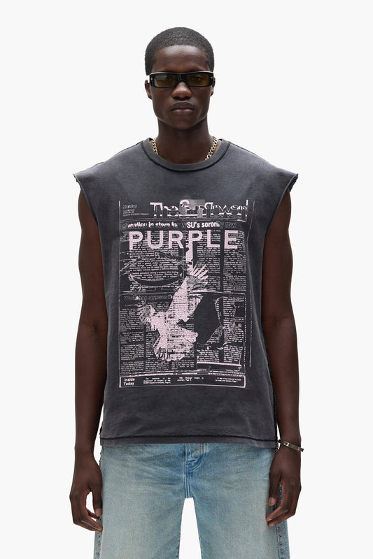 Purple Brand Good News Tank Top - Black - P103-TBGN325