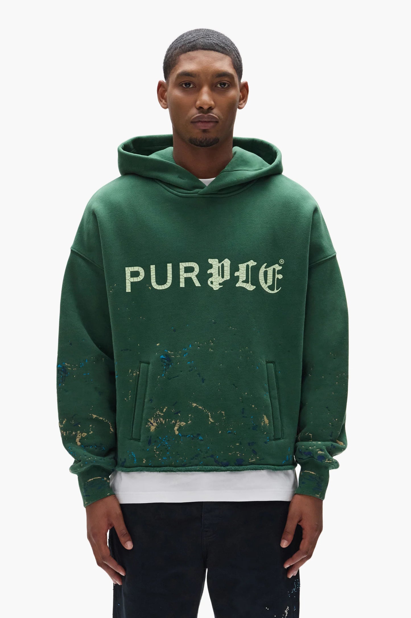 Purple Brand - Half & Half Hoodie -  Green - M4104-HFGH425