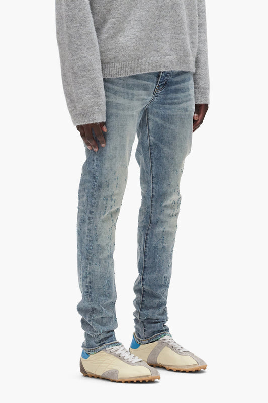 Purple Brand P001 Color Weft Buckshot - Mid Indigo - P001-CWBK425