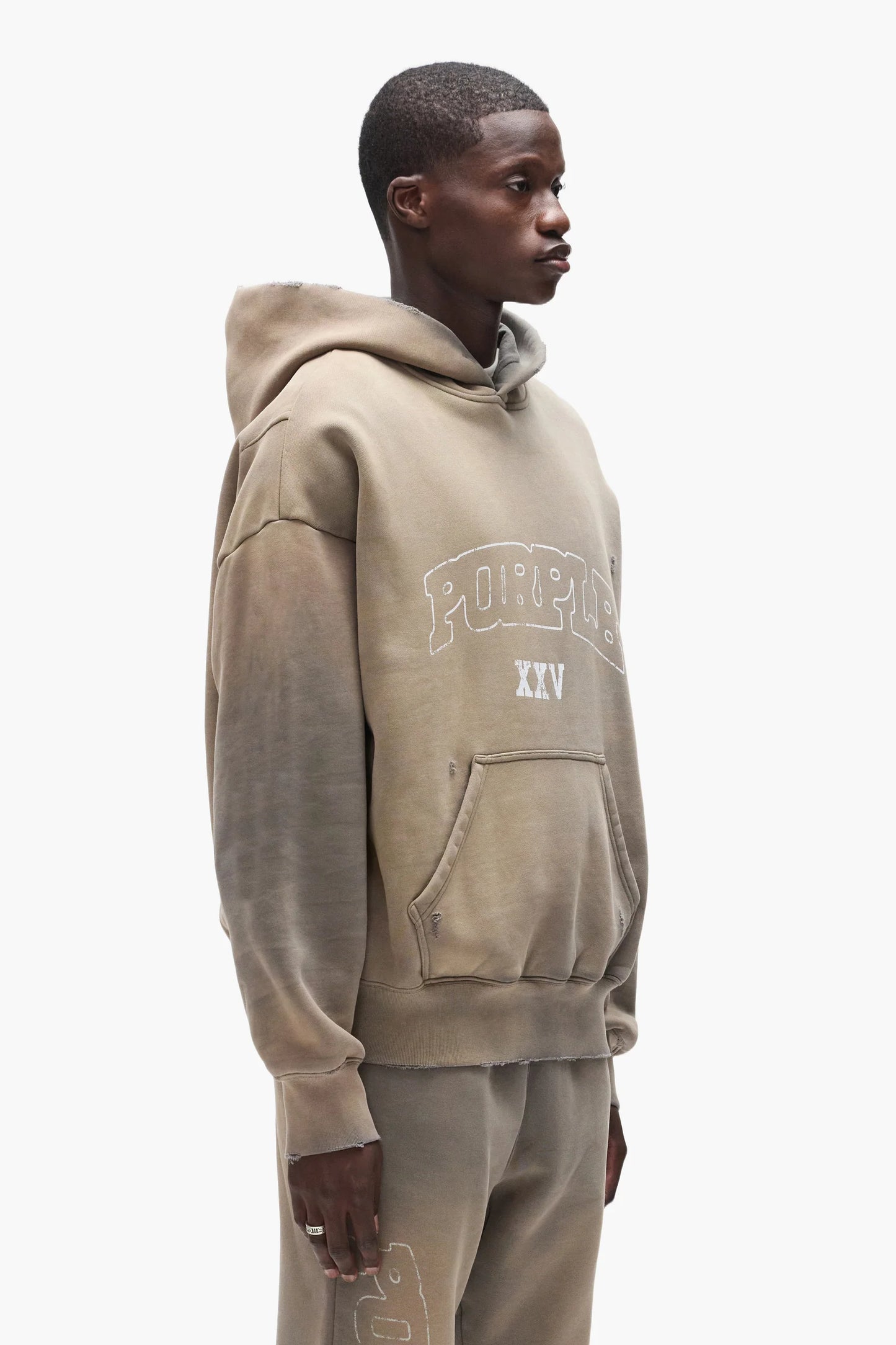 Purple Brand - Slab Outline Hoodie - Gray - P401-HFGS425 Purple Brand