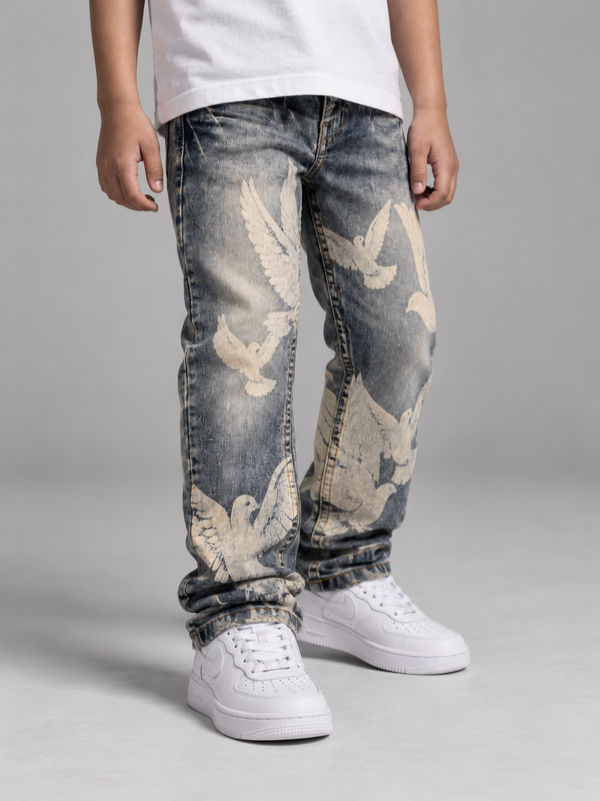 Fwrd - Kid's Dove Relaxed Jeans