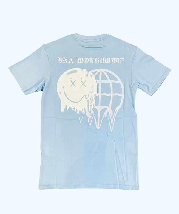 Dna Men Worldwide Drip T-Shirt (Sky Blue / White )