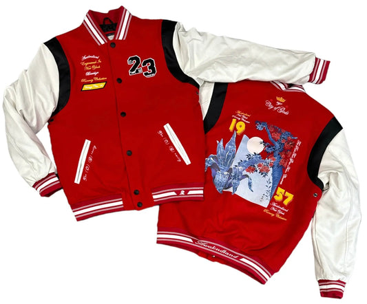 Awakndland City Of Gods Varsity Jacket- Red - BLVD