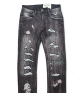 Fwrd Denim - Men Crystalized Jeans - Black Wash / Red FWRD