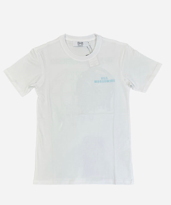 Dna Men Worldwide Drip T-Shirt (White / Sky Blue)