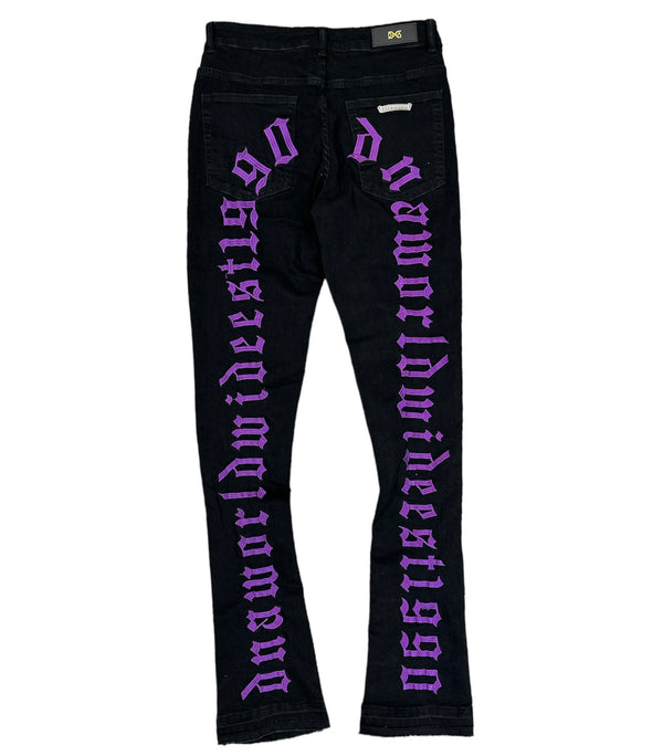 Dna Men Stacked Jeans ( Black / Purple )