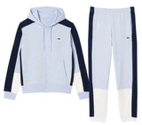Lacoste Men's Colorblock Zip-Up Hoodie & Jogger Set - Light Blue Navy Blue White IHI - BLVD