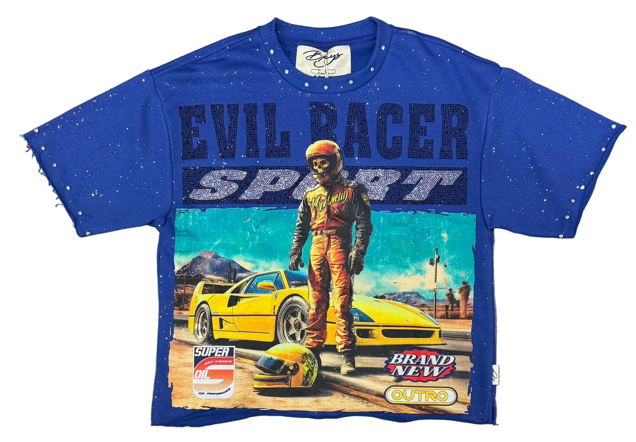 Bkys - Men's "Evil Racer" F-terry Cropped T-shirt