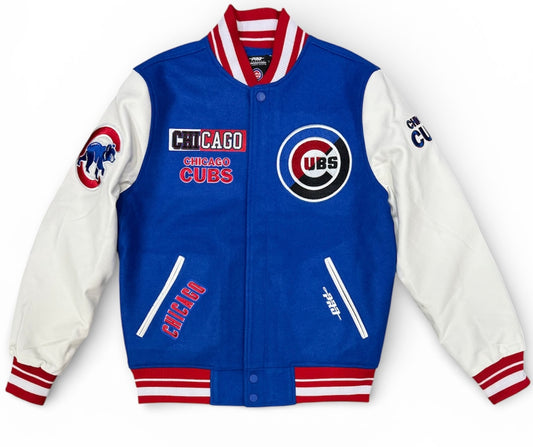 Pro Standard - Chicago Cubs Split Logo M Rib Wool Varsity Jacket - Royal Blue / Red