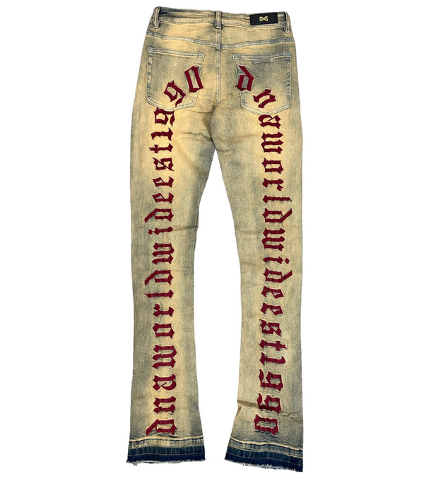 Dna Men Stacked Jeans ( Vintage / Maroon )
