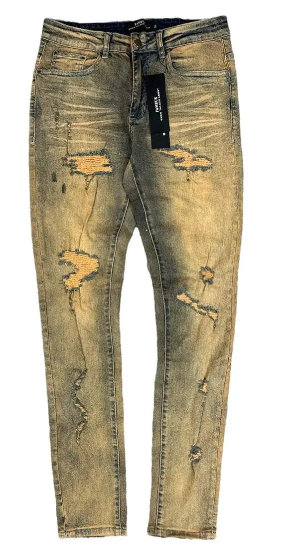 Fameux Ripped & Repaired Jeans (Sand) - BLVD