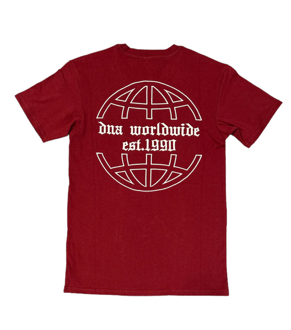 Dna Men Worldwide T-Shirt ( Maroon / Cream )