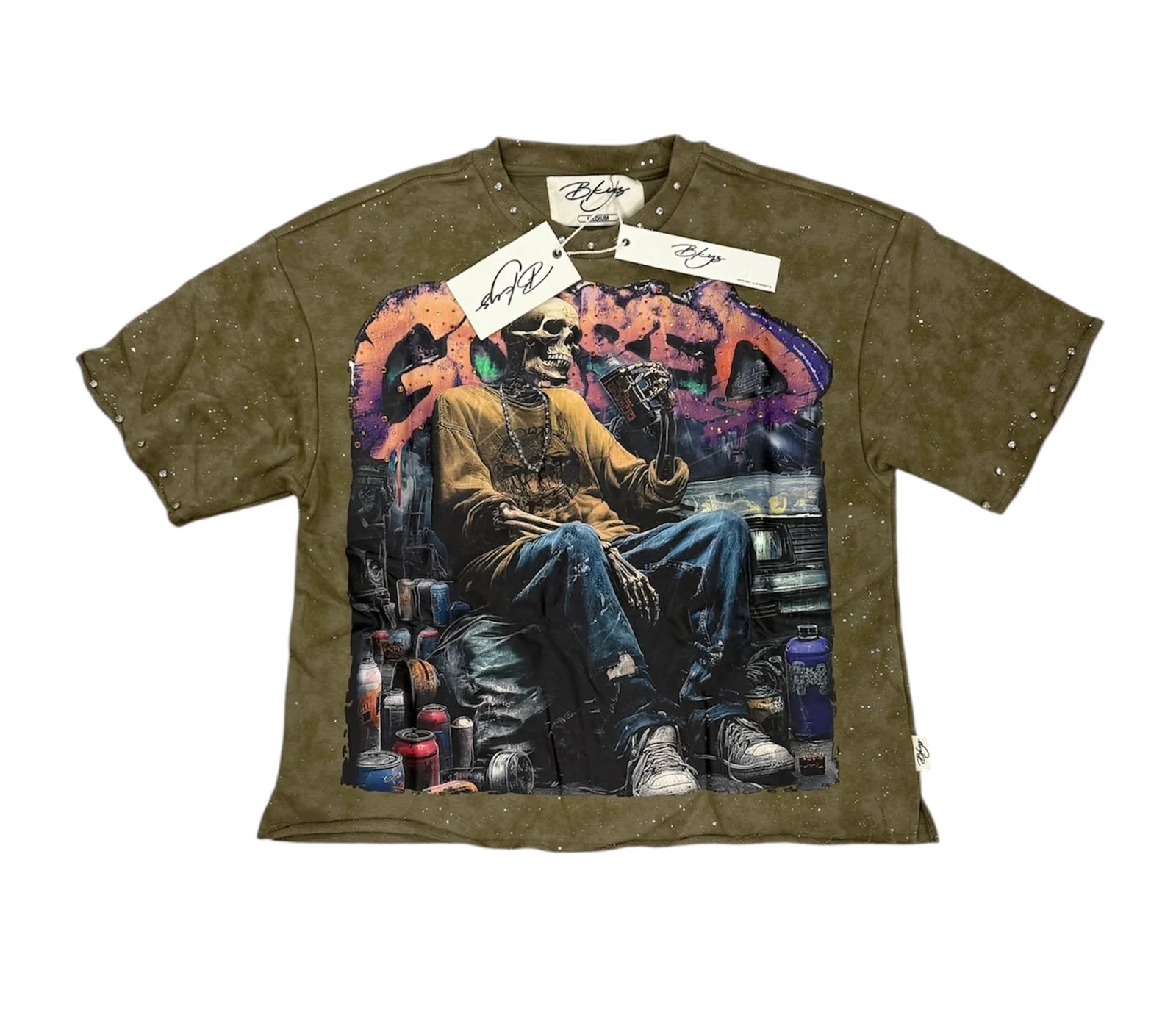 Bkys - Men's "Gassed" F-terry Cropped T-shirt