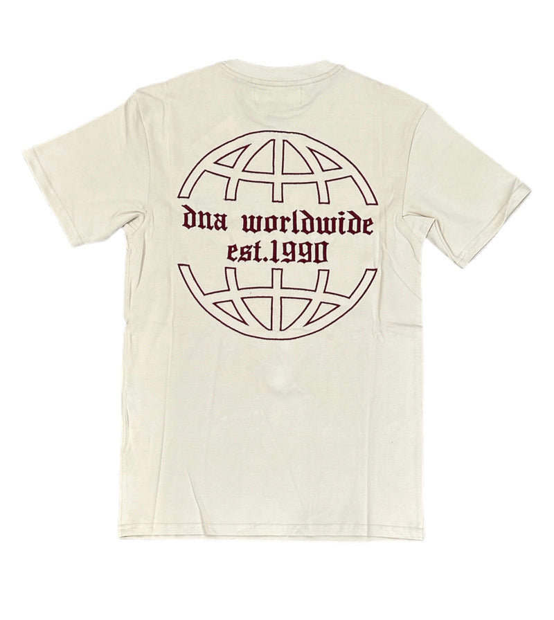 Dna Men Worldwide T-Shirt ( Cream / Maroon )
