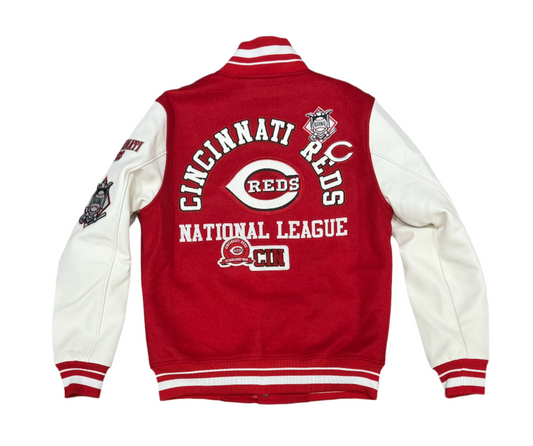 Pro Standard - Cincinnati Reds Area Code M Rib Wool Varsity Jacket - Red / White - BLVD