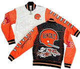 Mitchell & Ness Burst Warm Up Jacket Cincinnati Bengals - White Orange Black - BLVD