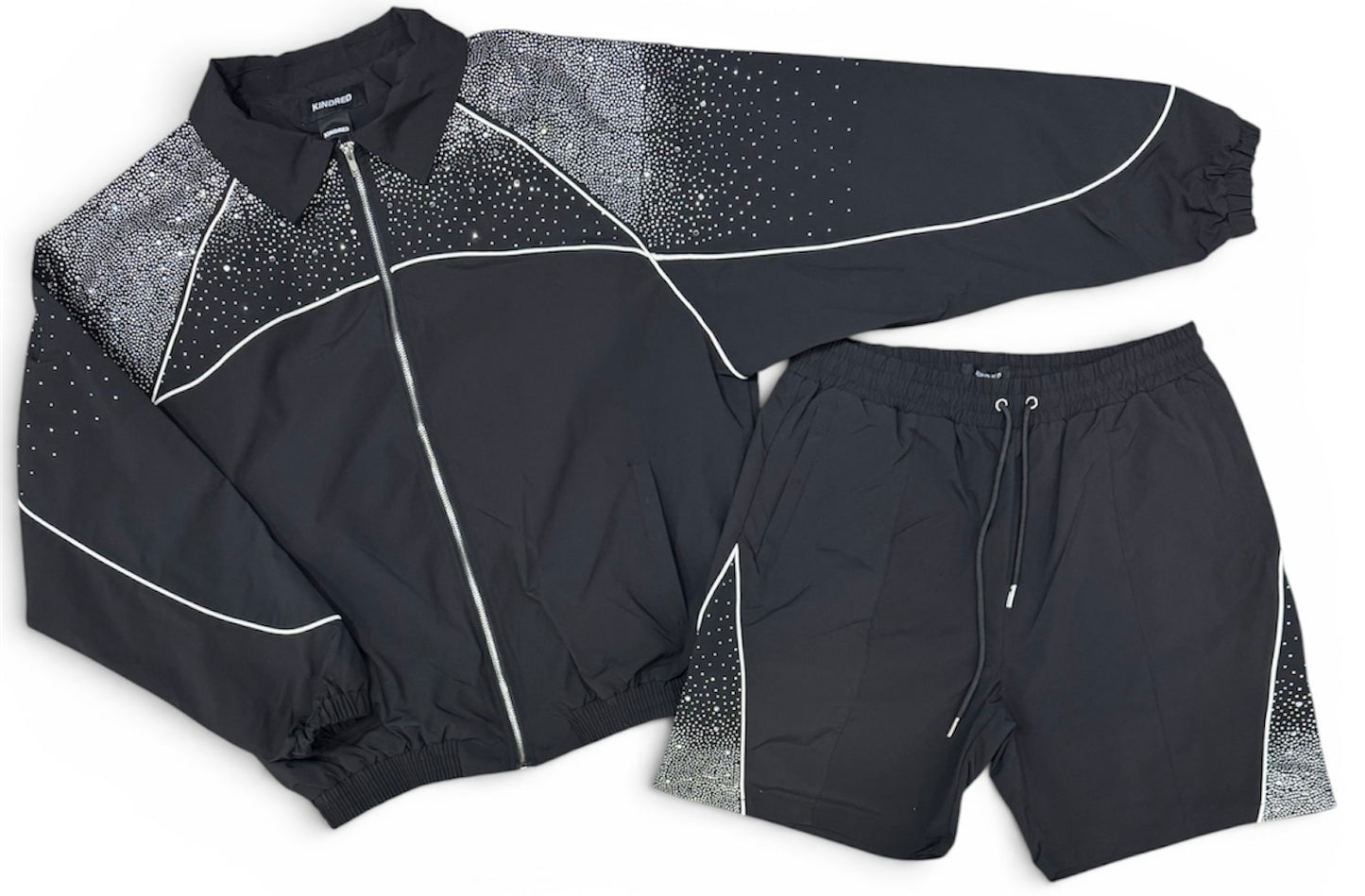 Kindred - Rhinestone Nylon Jacket & Short Set