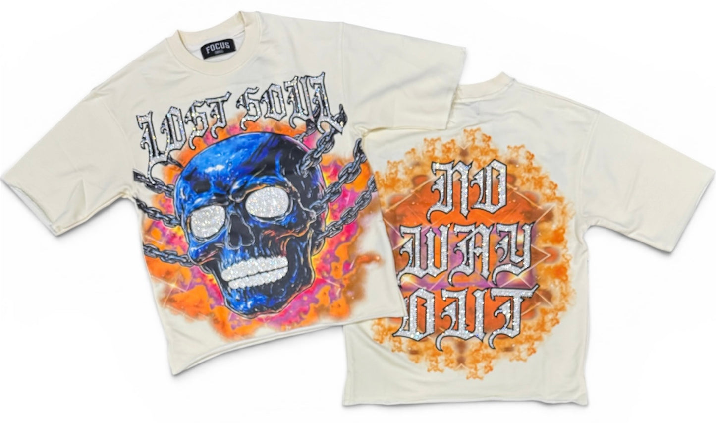 Focus - Lost Souls Rhinestone Cropped Tee