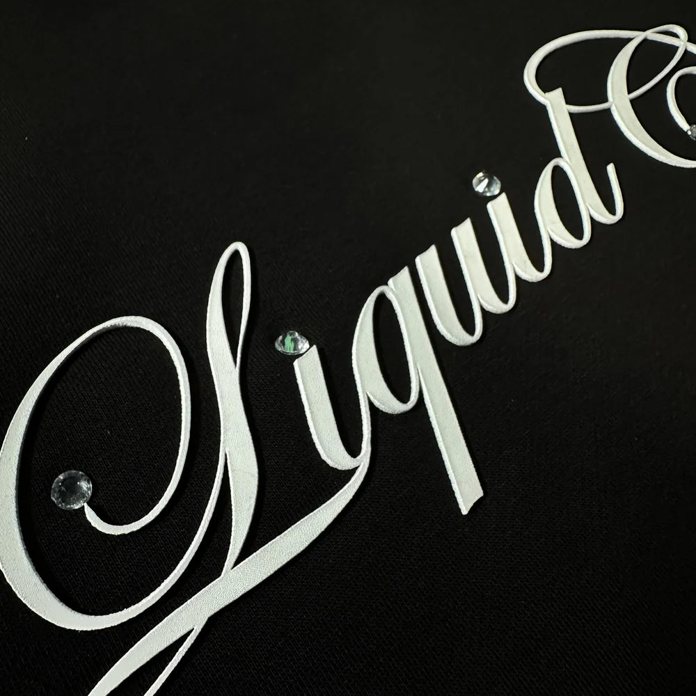 Liquid Crystals - Rhinestone Medusa Hoodie - Black Liquid Crystal