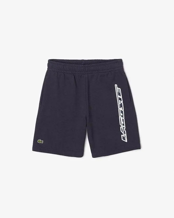Lacoste Kids' Organic Cotton Contrast Branding Shorts - Blue KXE - BLVD