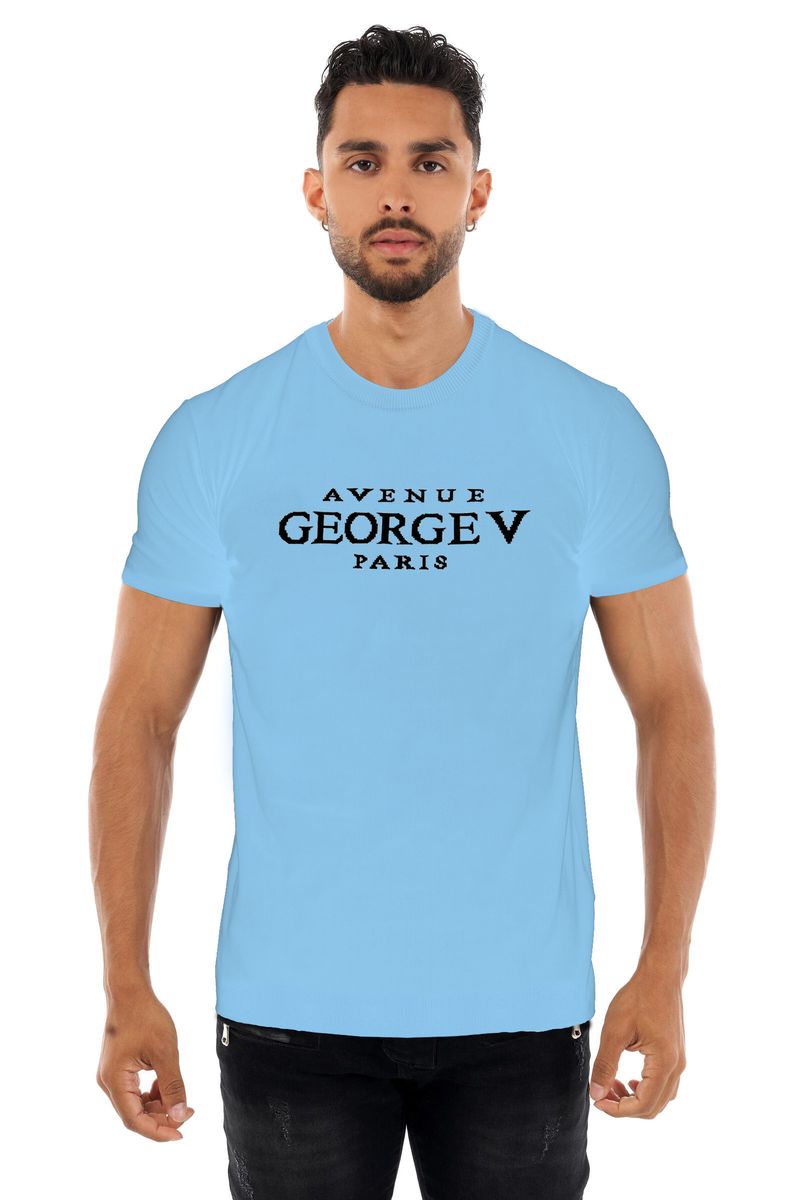 George V - Knitted Tee - University Blue