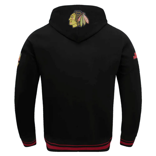 Pro Standard - Chicago Blackhawks Script Tail Rib Flc Po Hoodie - Black Red - BLVD