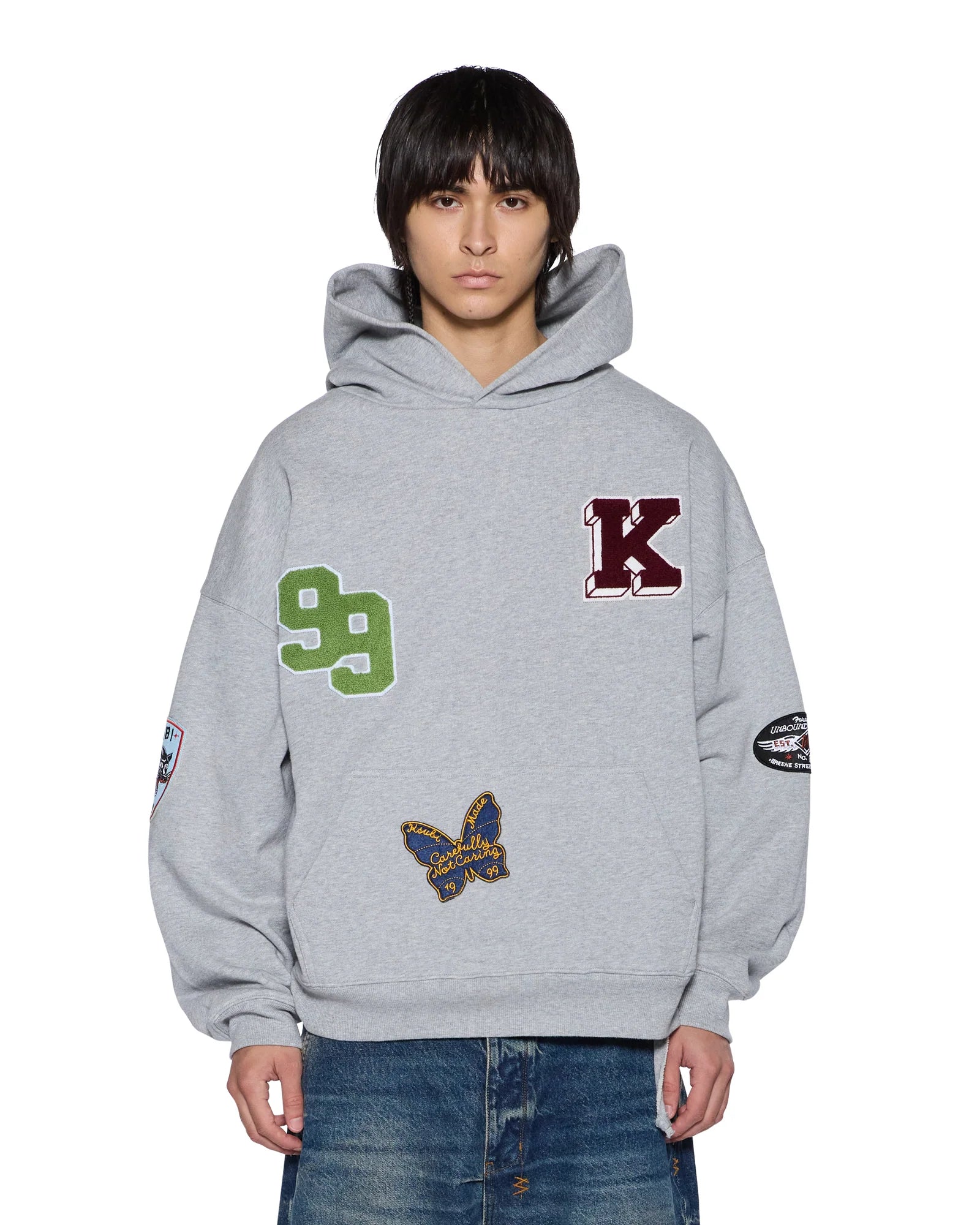 Ksubi - Patched Ekcess Hoodie Grey Marle - Grey KSUBI