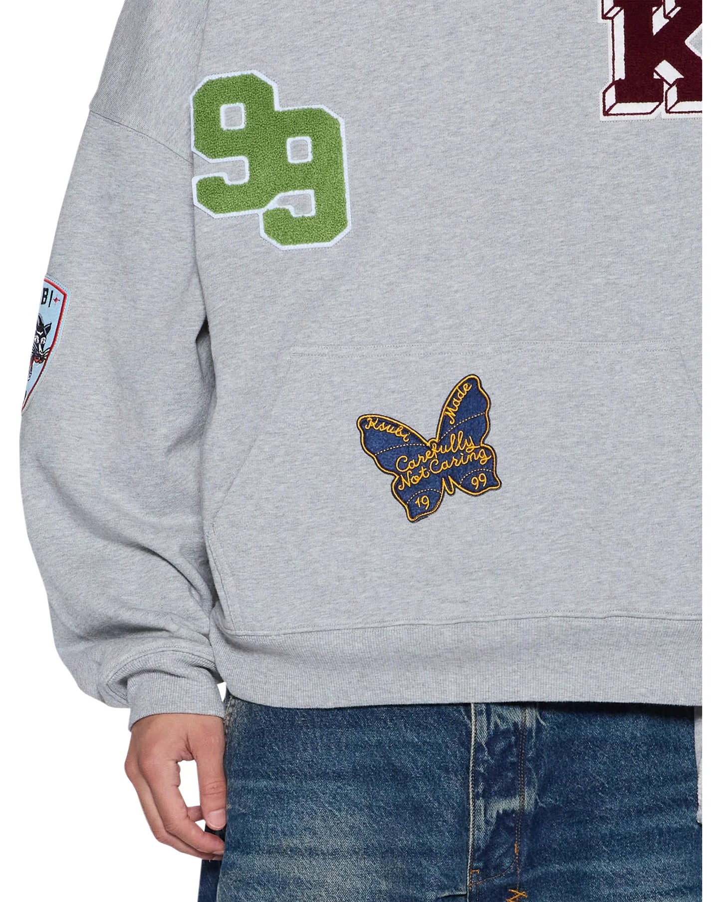 Ksubi - Patched Ekcess Hoodie Grey Marle - Grey KSUBI