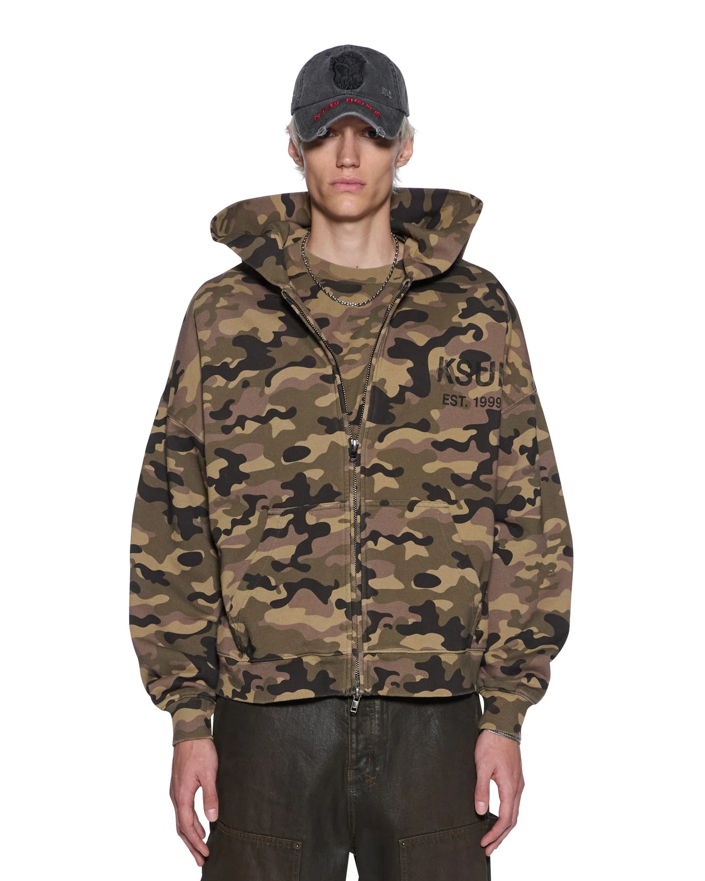Ksubi -  Zip Thru Halen Hoodie - Camo KSUBI