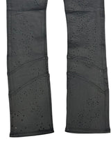 Liquid Crystal - Men Crystal Stacked Jeans - Jet Black Wax