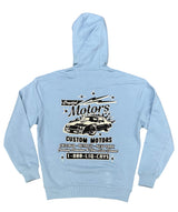 Liquid Crystal - Liquid Motors Service Zip Up Hoodie - Baby Blue