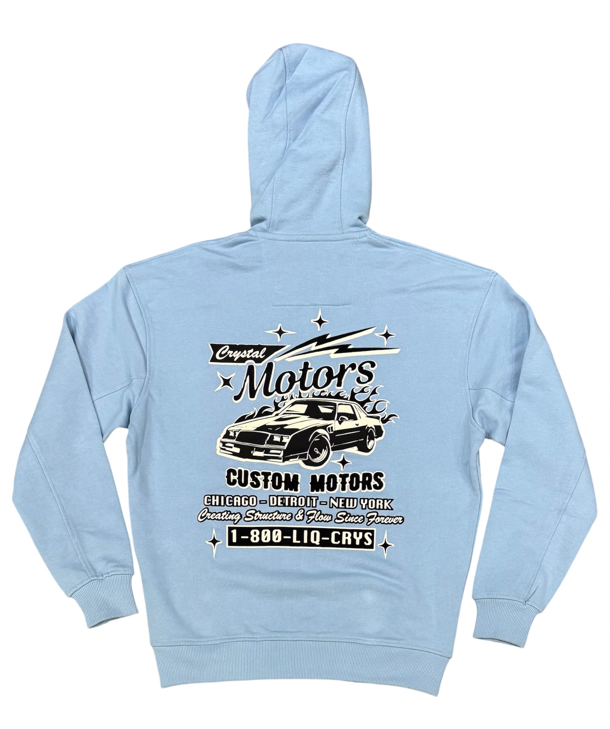Liquid Crystal - Liquid Motors Service Zip Up Hoodie - Baby Blue