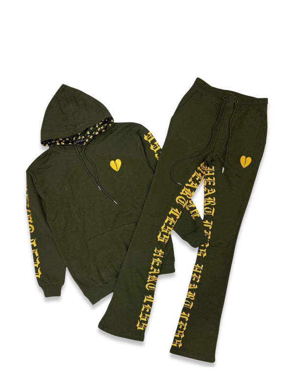 Focus Jeans - Heartless Stacked Terry Jogging Set - Olive