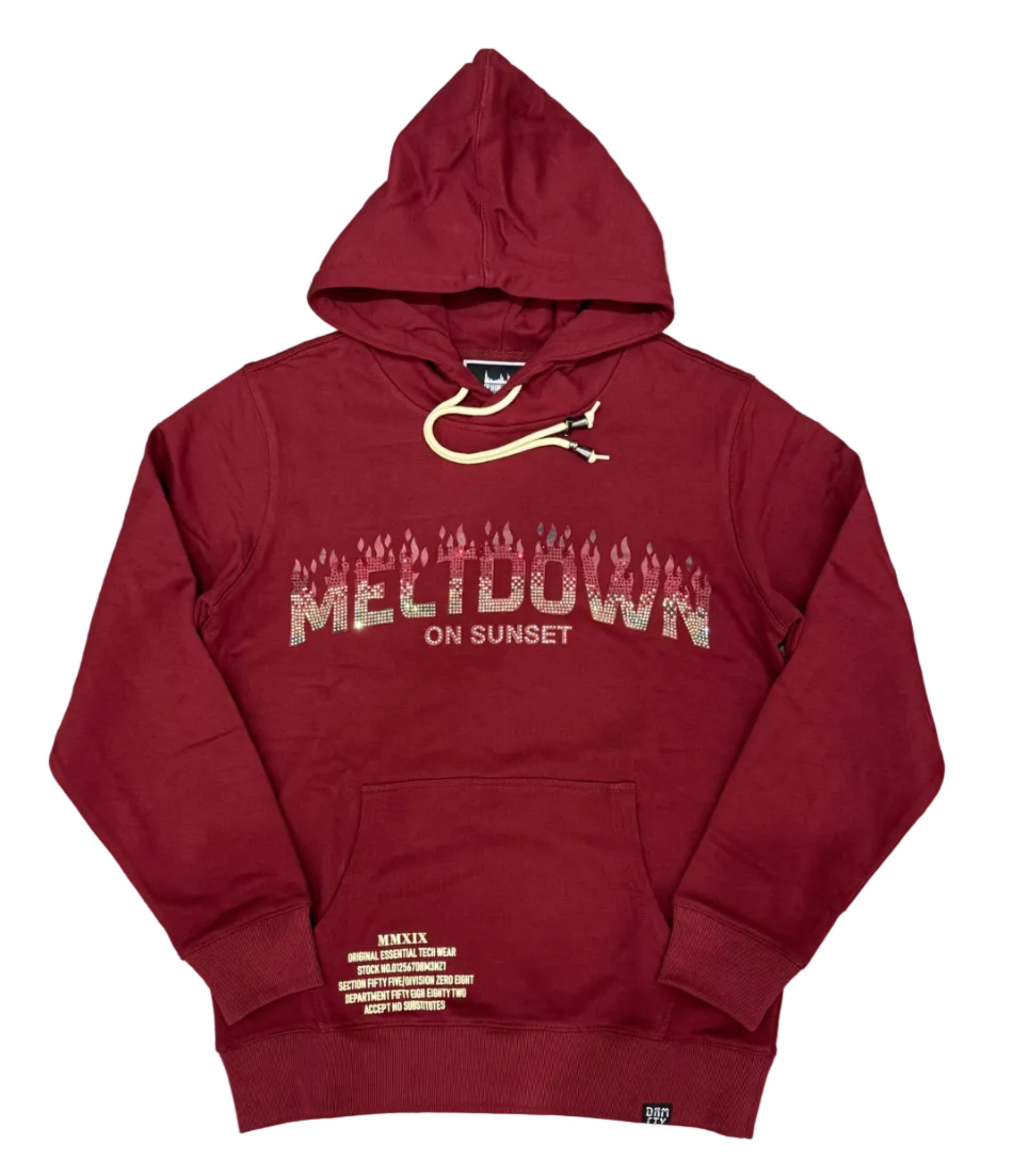 Denim City - Meltdown On Sunset Stone Hoodie - Burgundy