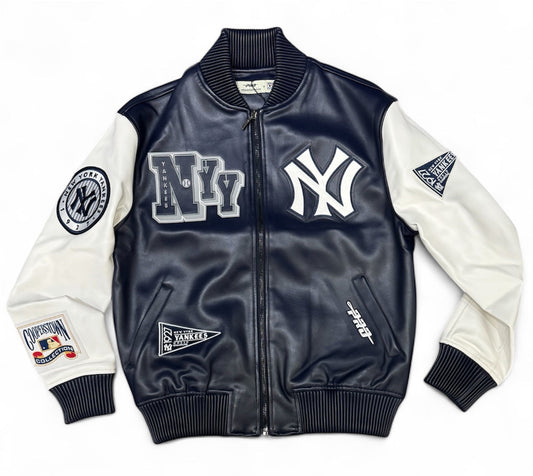 Pro Standard - Mlb New York Yankees Best Of Men's Leather Varsity Jacket - Navy