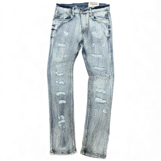 Fwrd Denim - Men Crystalized Jeans - Ice Blue / Royal Blue