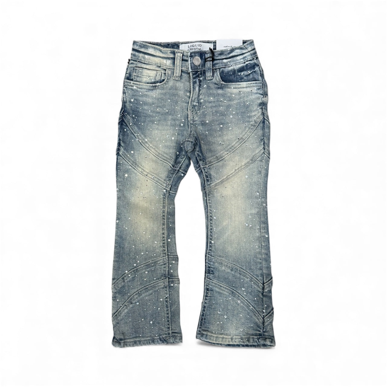 Liquid Crystal - Kids Crystal Stacked Jeans - Ice Lager JTF2333KB Liquid Crystal
