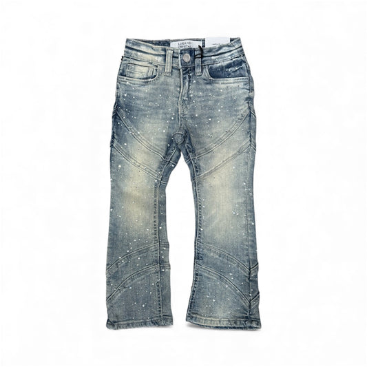Liquid Crystal - Kids Crystal Stacked Jeans - Ice Lager JTF2333KB