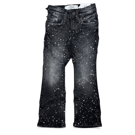 Liquid Crystal - Kids Crystal Stacked Jeans - Black Ice JTF2333KB