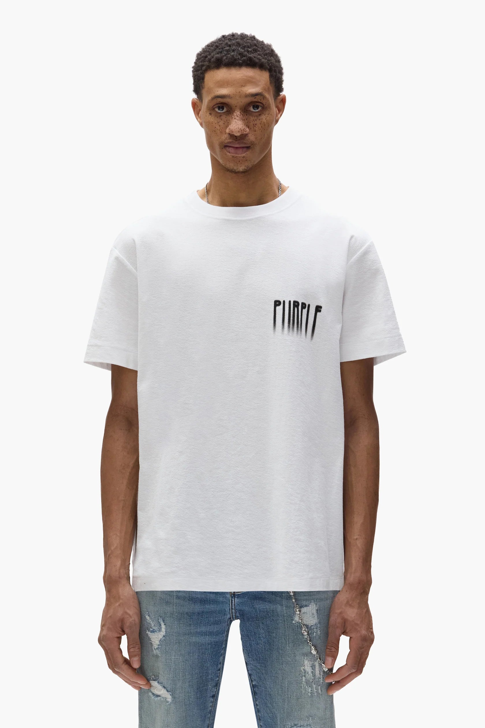 Purple Brand Blurred Tee - White - P104-TBWB325 Purple Brand
