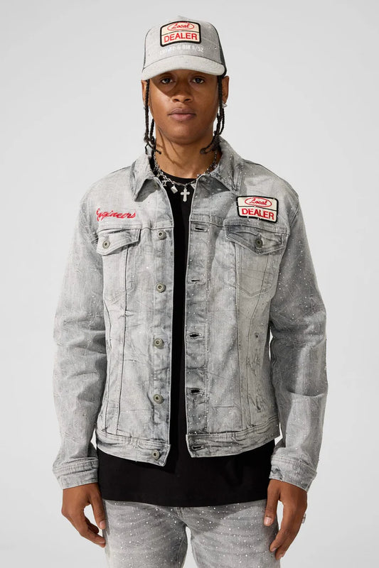 Jordan Craig - Local Dealer Trucker Jacket W Rhinestones - Cement Wash