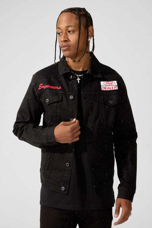 Jordan Craig - Local Dealer Trucker Jacket W Rhinestones - Jet Black