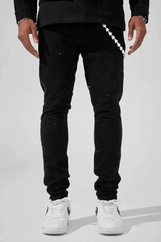 Jordan Craig Martin - Super Skinny Fit -  Rhinestones Magic City Denim - Jet Black