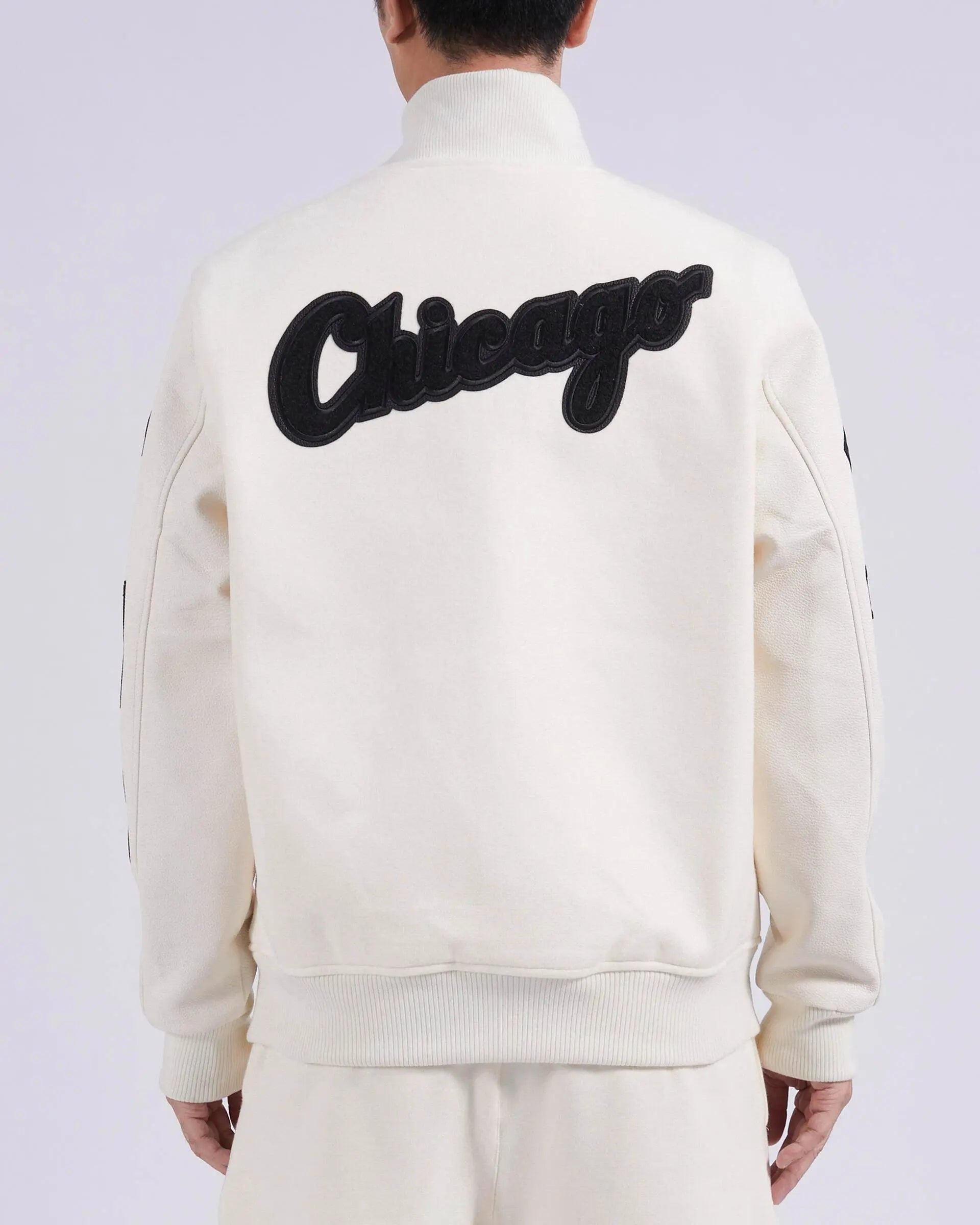 Pro Standard - Chicago White Sox Triple Tonal Varsity Jacket - Eggshell / Black - BLVD