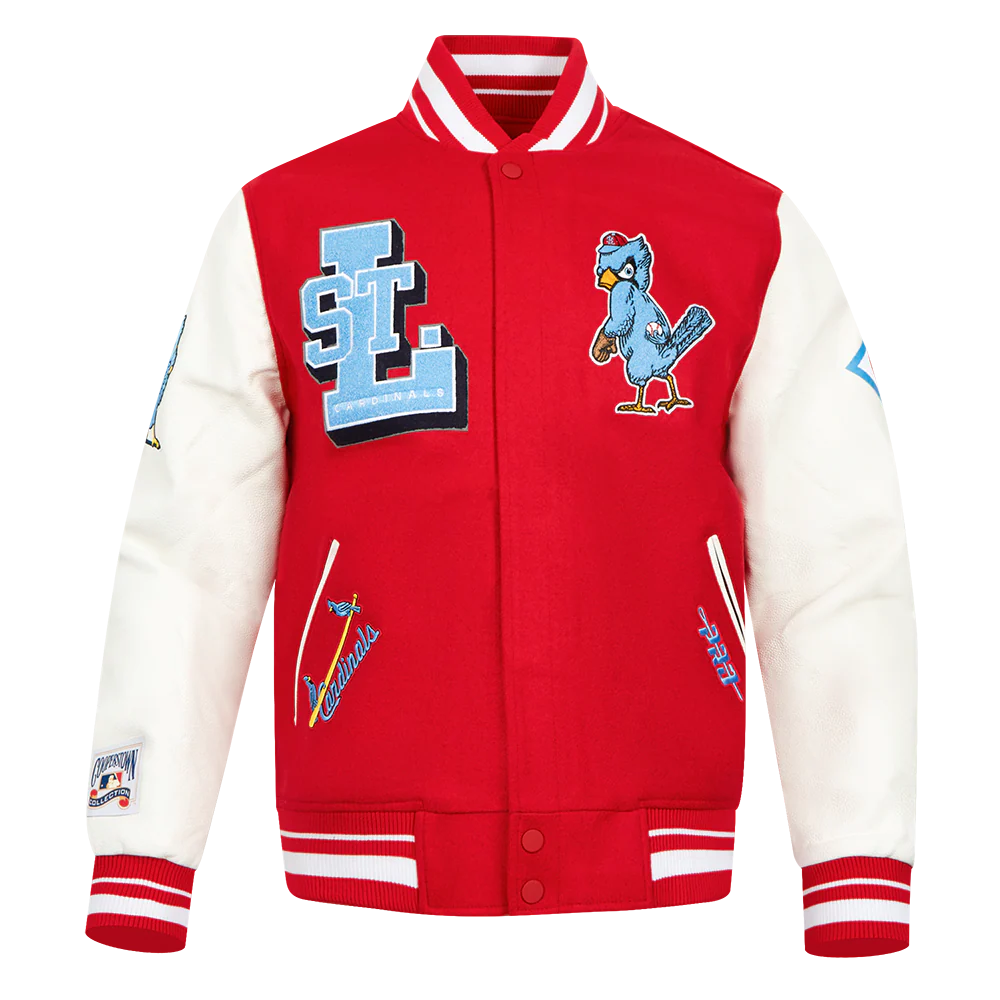 Pro Standard - MLB St. Louis Cardinals Best Of Men's Rib Wool Varsity Jacket - Red / White Pro Standard