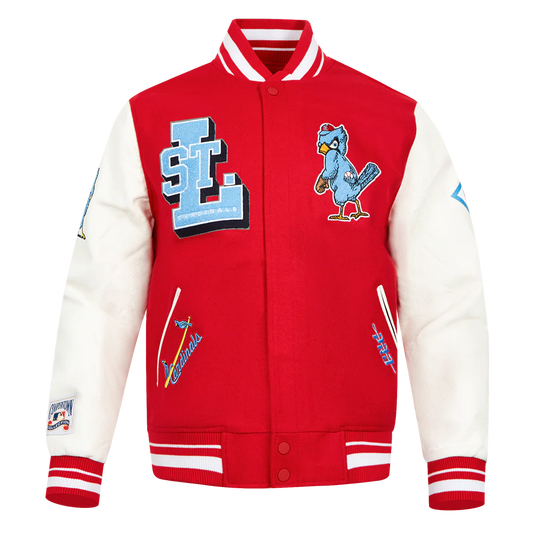 Pro Standard - MLB St. Louis Cardinals Best Of Men's Rib Wool Varsity Jacket - Red / White